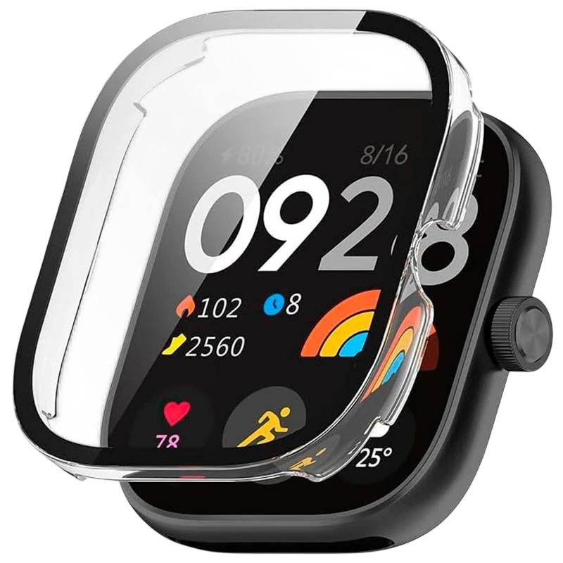 Funda PC + Cristal Templado Xiaomi Redmi Watch 4 Transparente