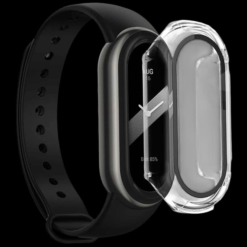 Coque PC + Verre Trempé Xiaomi Mi Smart Band 8 Transparent