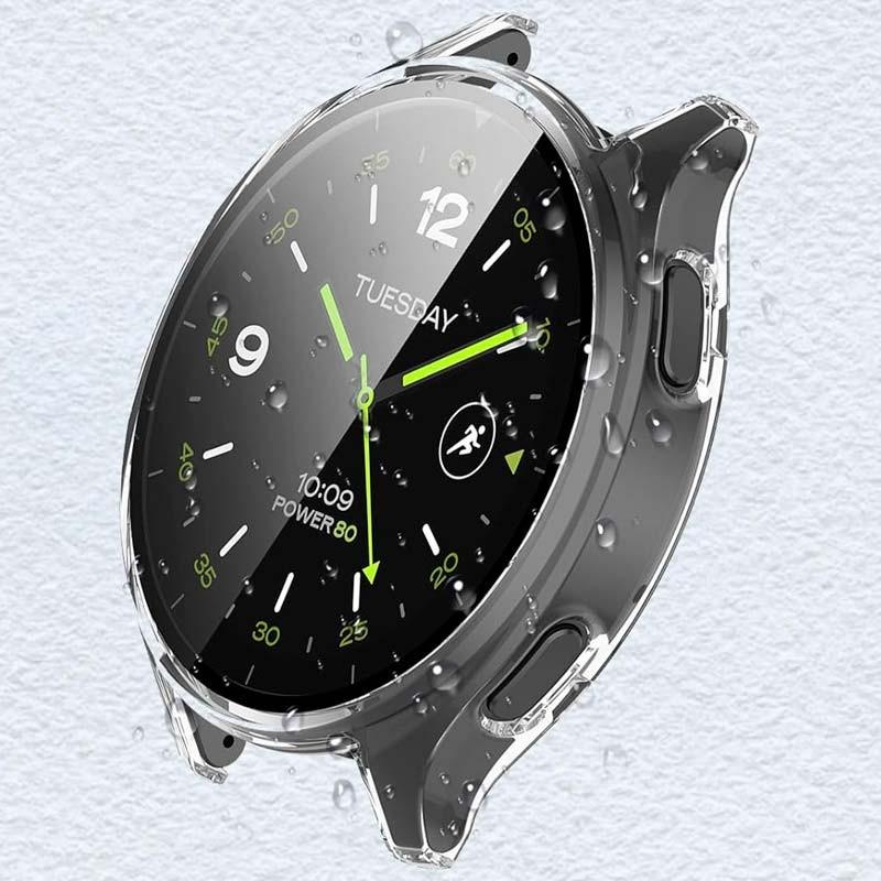 vue frontale du la Coque PC transparent + Verre Trempé Xiaomi Watch 2