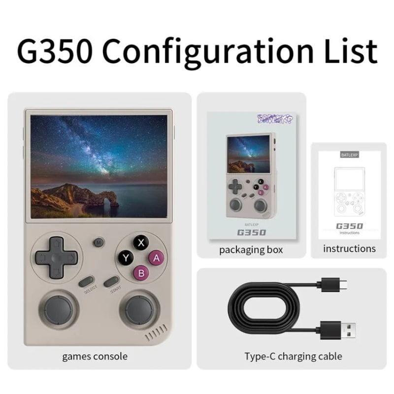 Anbernic G350 1 Go/64 Go gris image de contenu de l'emballage