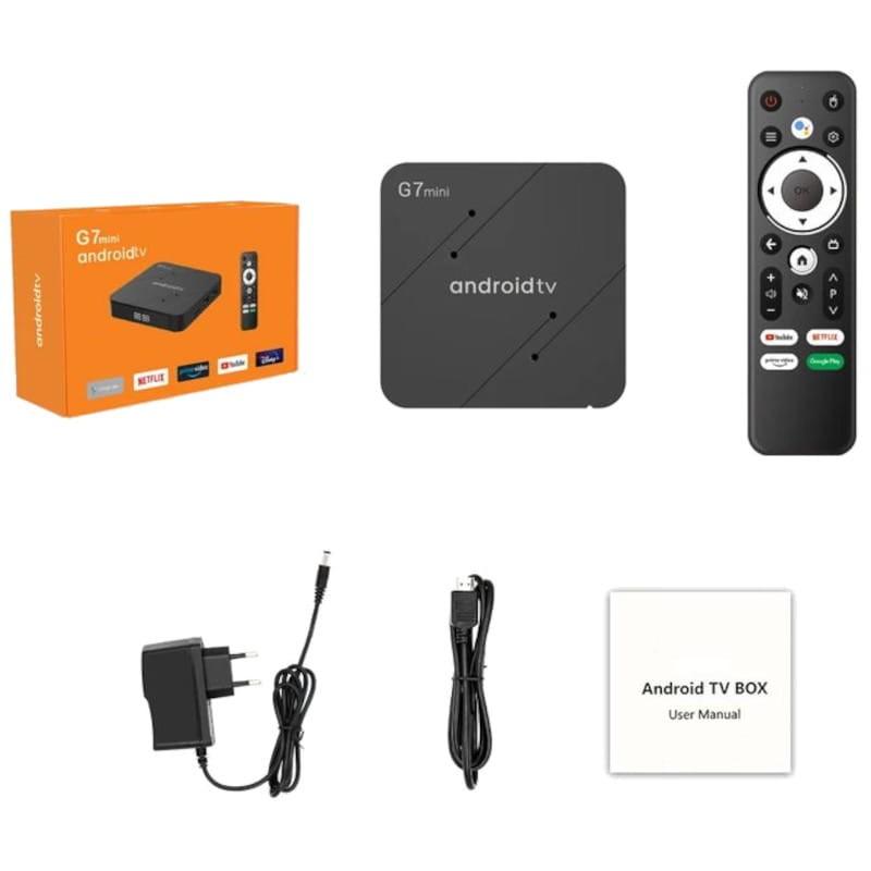 Contenido de la caja G7 Mini S905W2 2GB/16GB Dual Wifi Control por Voz Android 11 - Android TV