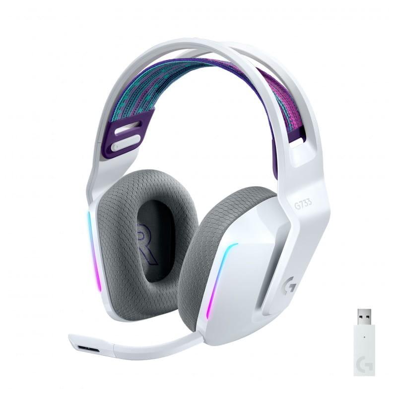 Logitech G G733 Wireless RGB White - Casque de jeu avec USB