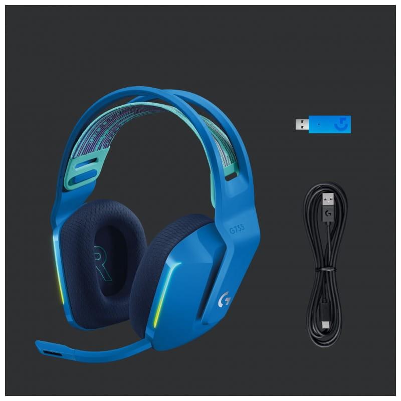 Logitech G G733 Wireless RGB Blue - Contenu de la boîte du casque de jeu