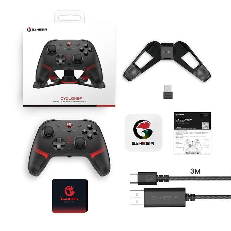 Contenido de Mando GameSir Cyclone 2 Midnight Negro con soporte - Gamepad Nintendo Switch/PC/Smartphones