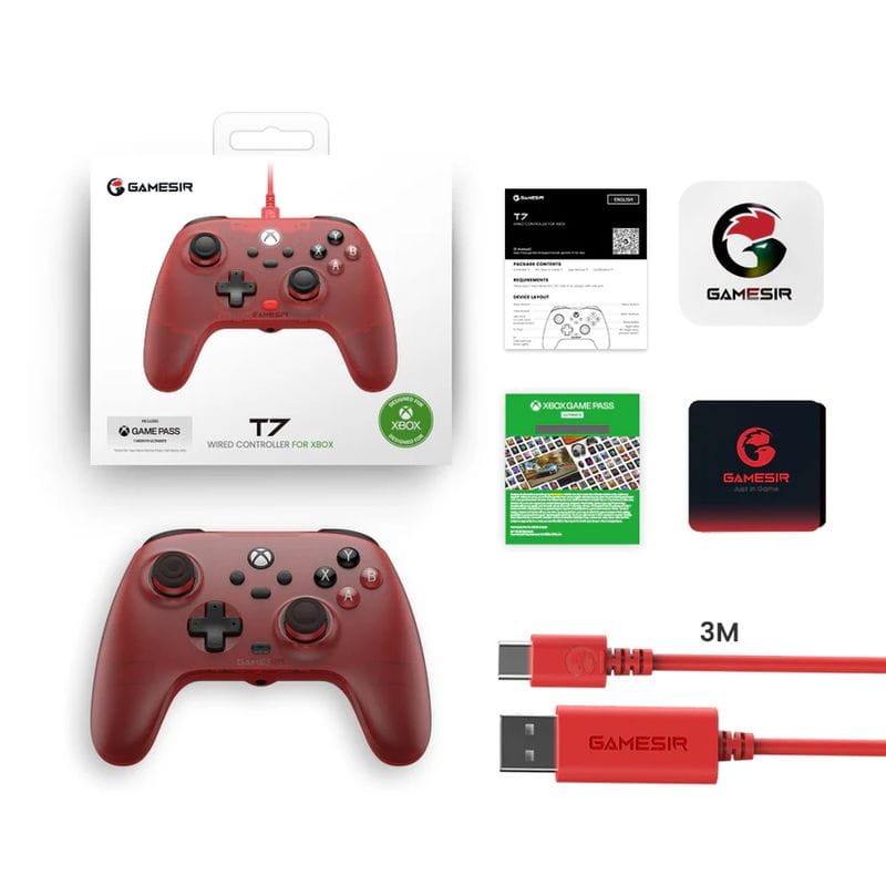 Conteúdo da caixa de Comando GameSir T7 Vermelho - Comando para XBOX / PC