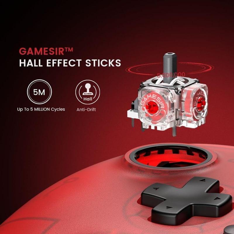 Bastões de efeito Hall de Comando GameSir T7 Vermelho - Comando para XBOX / PC