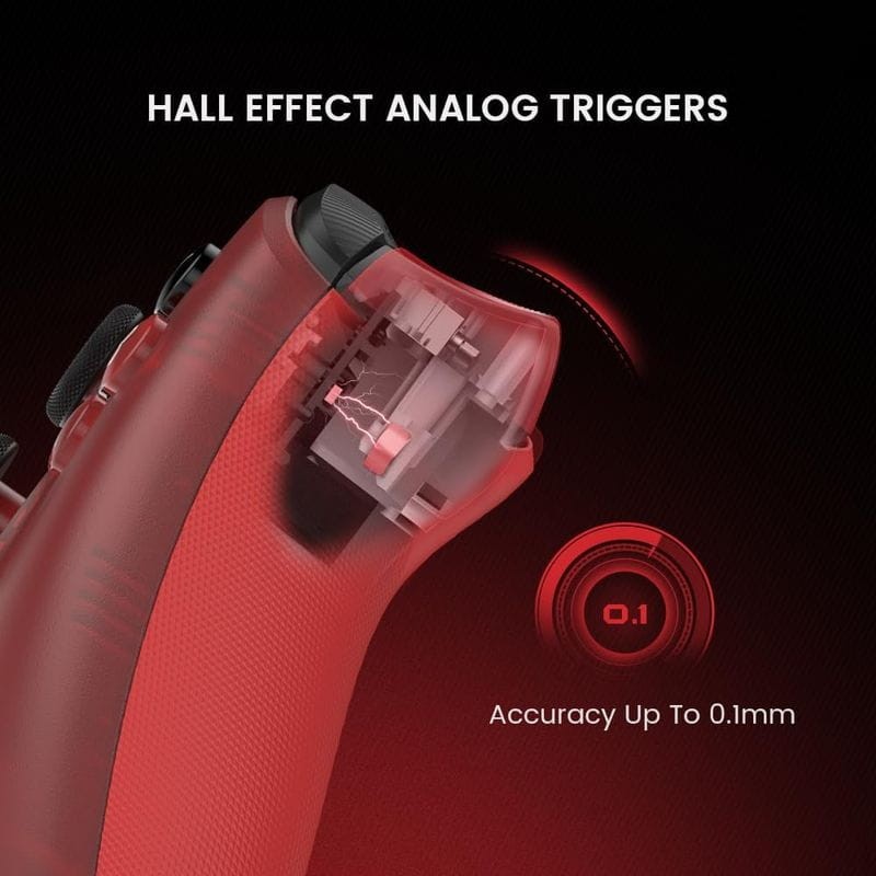 Gatilhos de efeito Hall de Comando GameSir T7 Vermelho - Comando para XBOX / PC