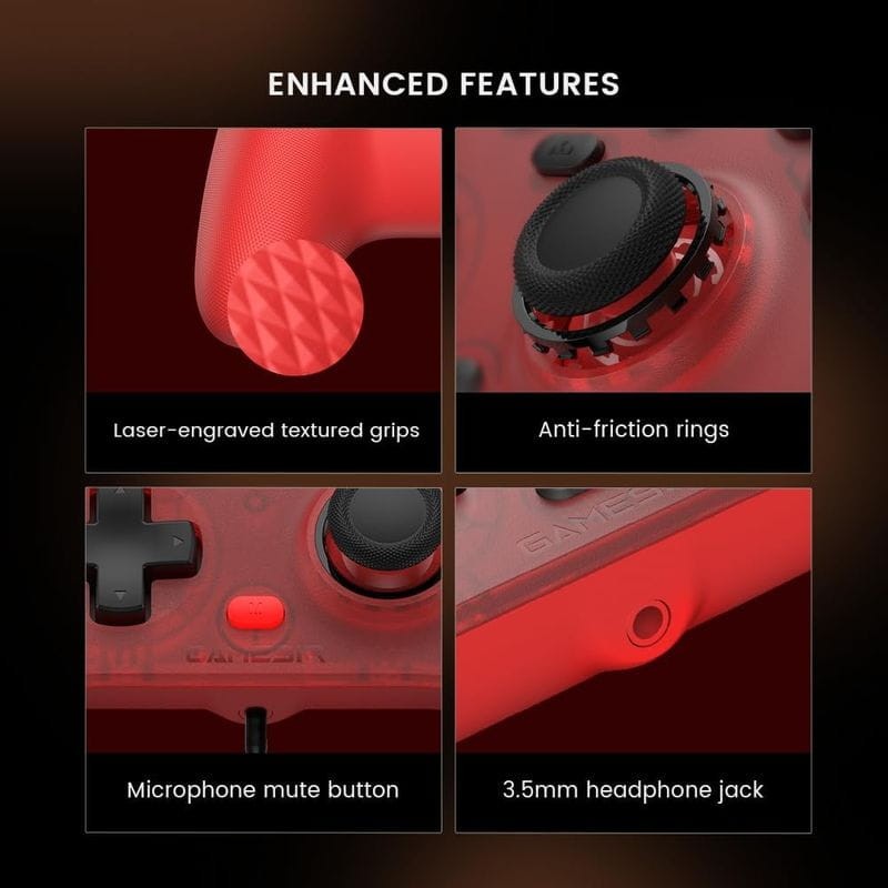 Detalhes de Comando GameSir T7 Vermelho - Comando para XBOX / PC