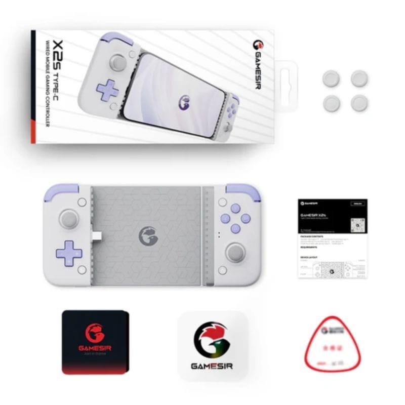 Conteúdo da caixa do Gamepad Gamesir X2s Branco / Violeta