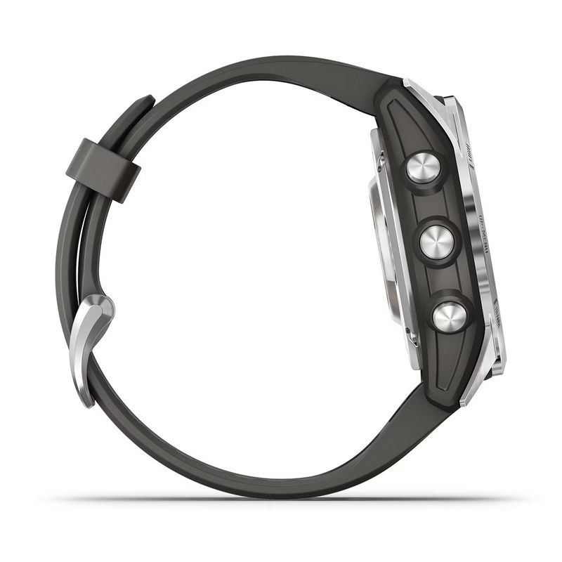 Lateral de Garmin Fenix 7S Pro Solar 42 mm Plata – Reloj inteligente