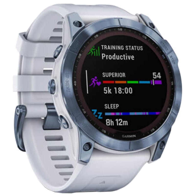 Garmin Fénix 7X Sapphire Azul Correa Blanca - Reloj inteligente - Pantalla