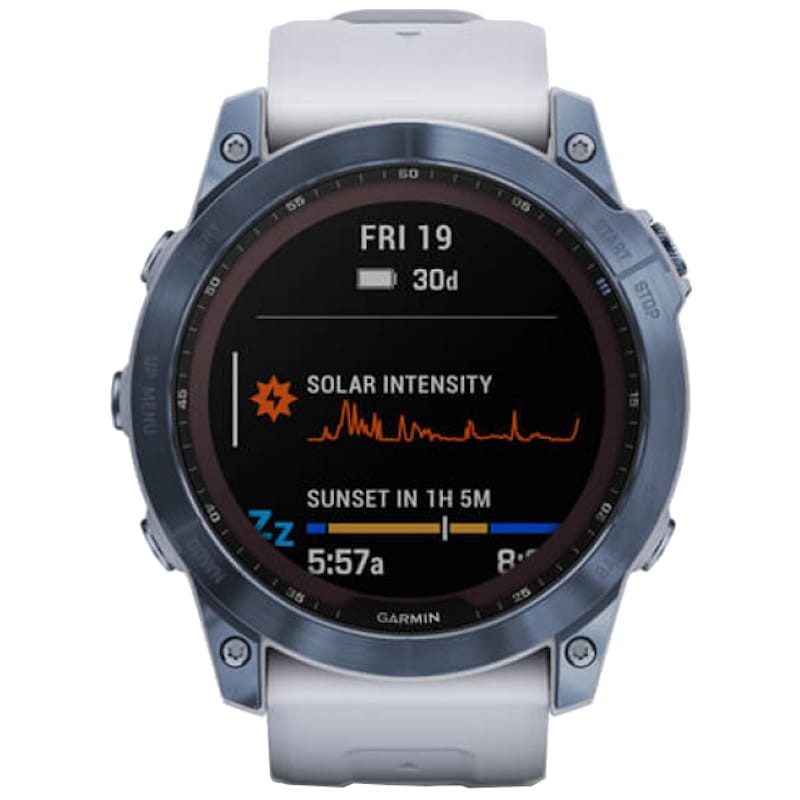 Garmin Fénix 7X Sapphire Azul Correa Blanca - Reloj inteligente - Sensor
