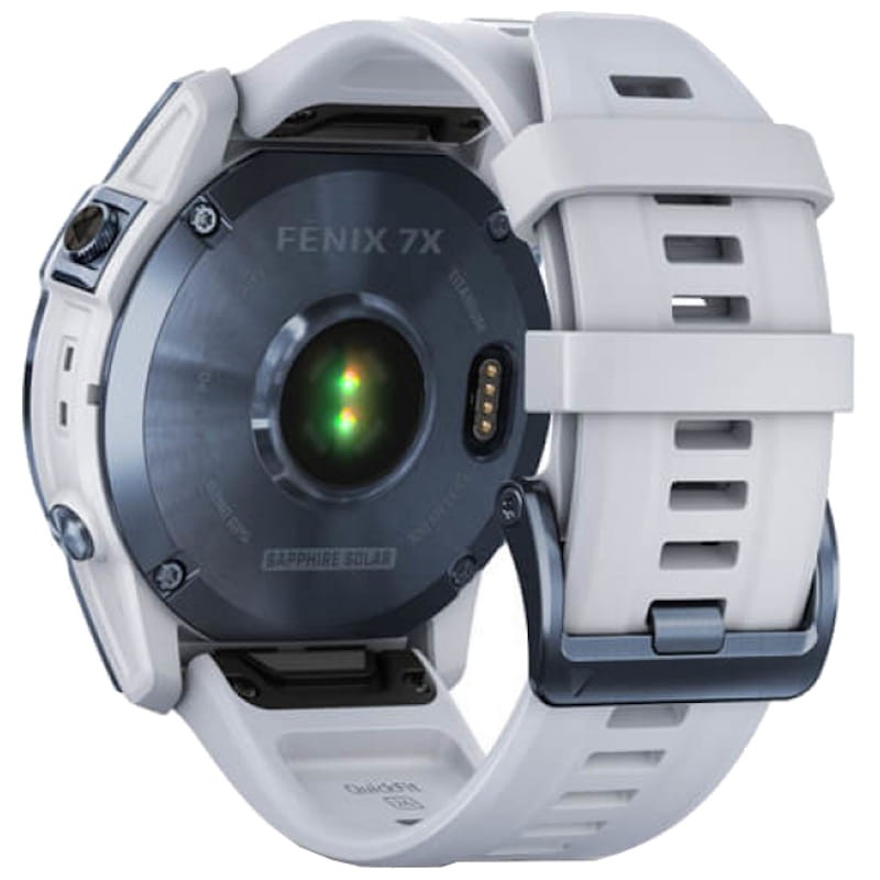 Garmin Fénix 7X Sapphire Azul Correa Blanca - Reloj inteligente - Trasera
