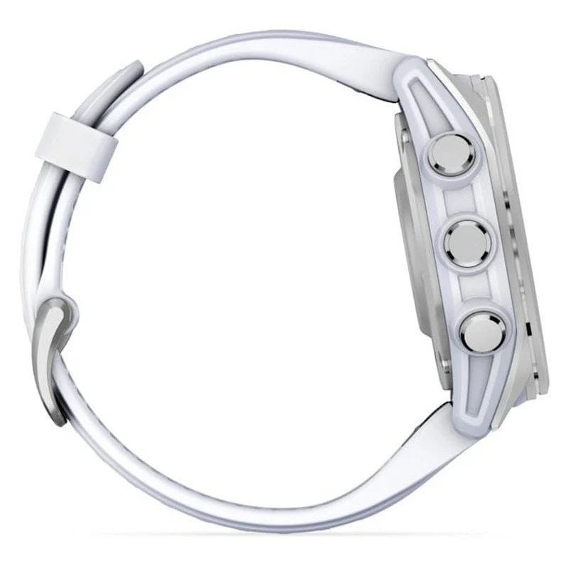 Lateral derecho Garmin Fenix 8 AMOLED 43mm Acero Blanco - Reloj Inteligente