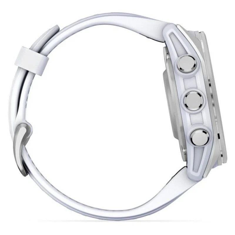 Lateral derecho Garmin Fenix 8 AMOLED 43mm Acero Blanco - Reloj Inteligente