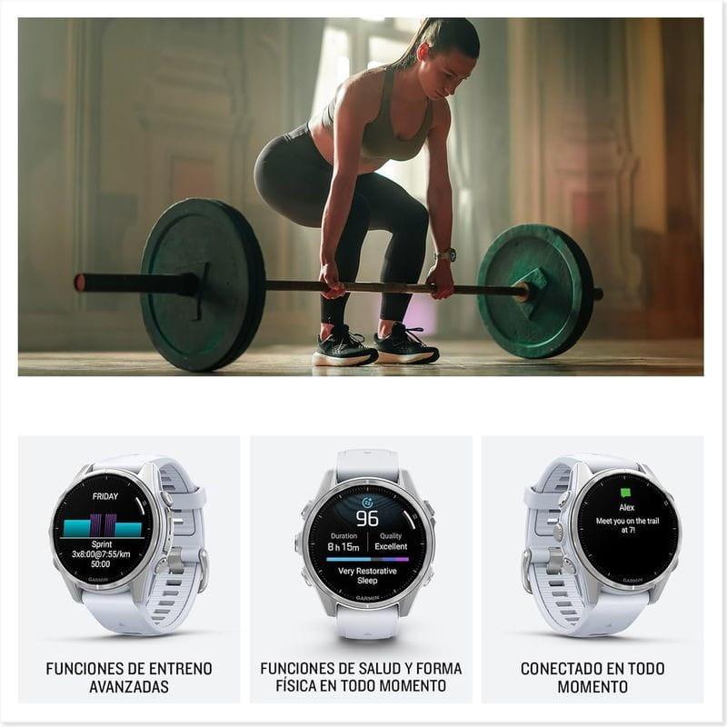 Características de Garmin Fenix 8 AMOLED 43mm Acero Blanco - Reloj Inteligente