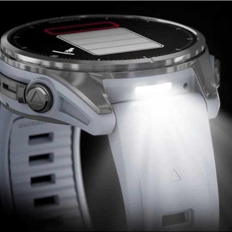 Linterna de Garmin Fenix 8 AMOLED 43mm Acero Blanco - Reloj Inteligente