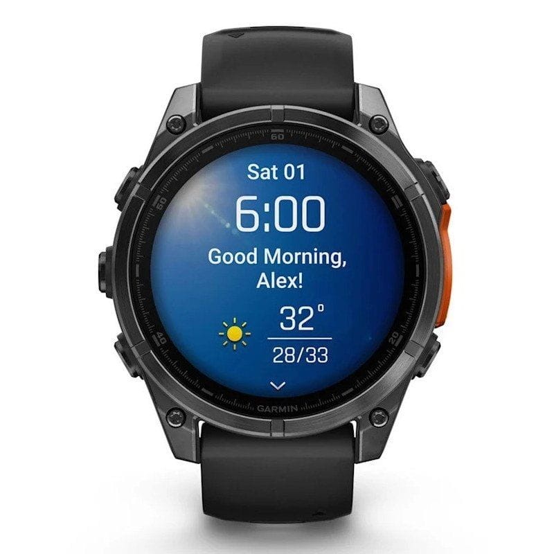 Frontal de Garmin Fenix 8 AMOLED 47mm Acero Negro - Reloj Inteligente