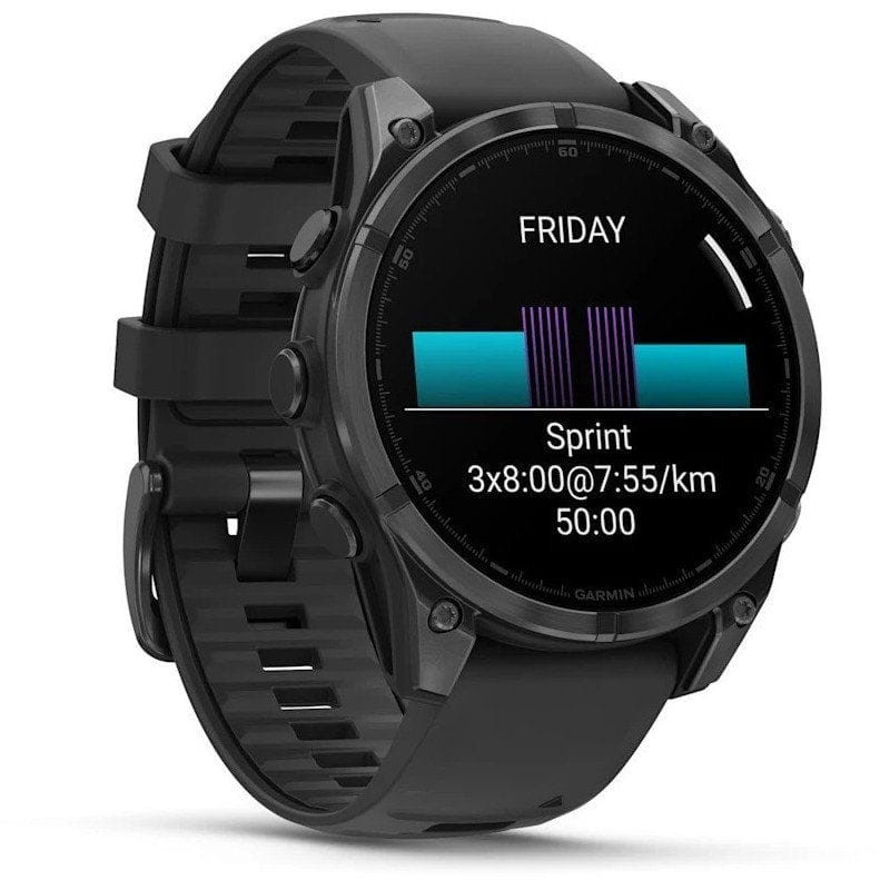 Pantalla de Garmin Fenix 8 AMOLED 47mm Acero Negro - Reloj Inteligente