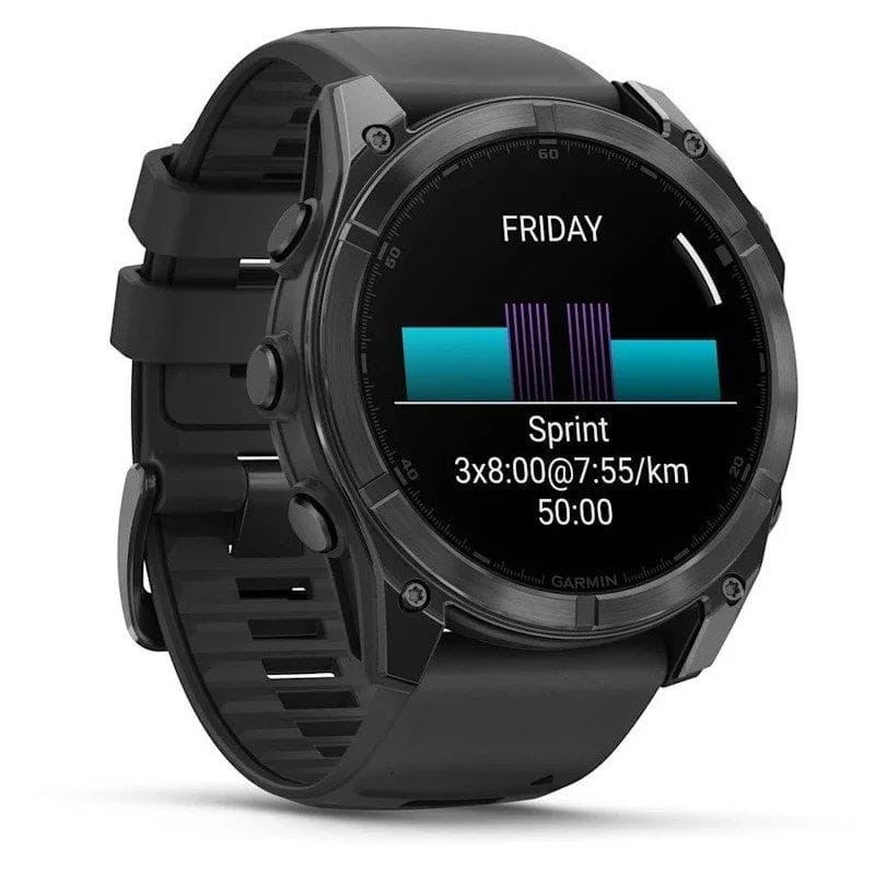 Pantalla de Garmin Fenix 8 AMOLED 51mm Acero Negro - Reloj Inteligente