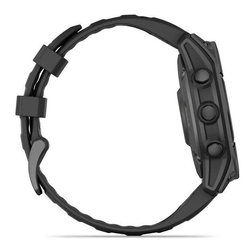Lateral izquierdo de Garmin Fenix E 47mm Acero Gris - Reloj Inteligente