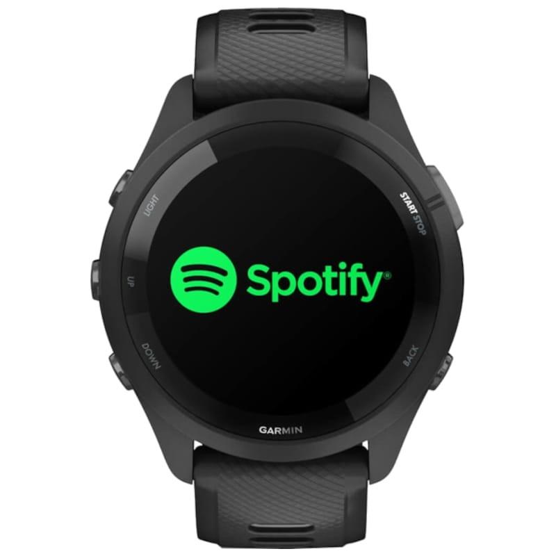 Garmin Forerunner 265 Noir/Gris vue de face Spotify