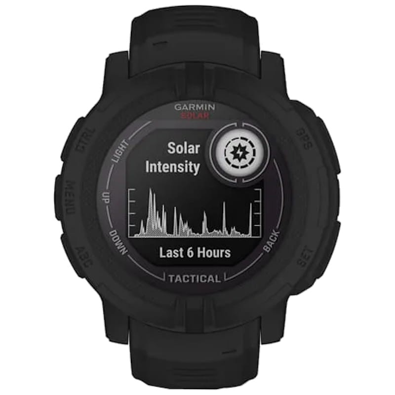 función intensidad del Reloj inteligente Garmin Instinct 2 45mm Solar Tactical Edition Negro
