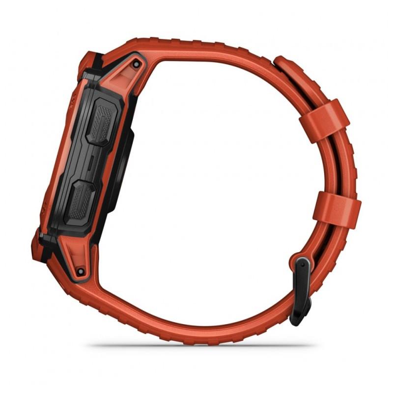 lateral direita do Relógio inteligente Garmin Instinct 2X Solar 50 mm Vermelho