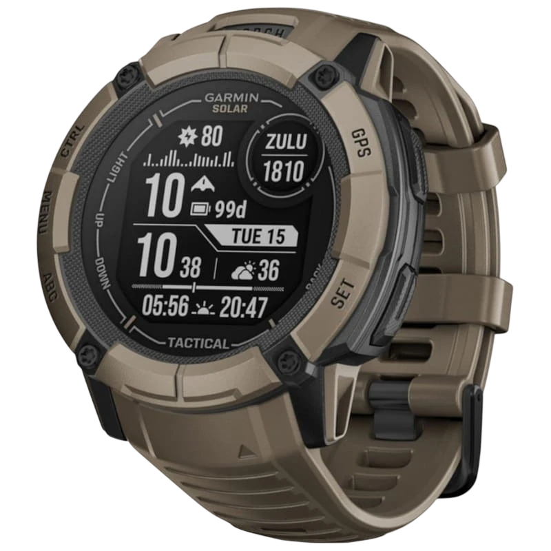 Garmin Instinct 2X Solar Tactical Edition 50 mm Castanho - Relógio inteligente com GPS
