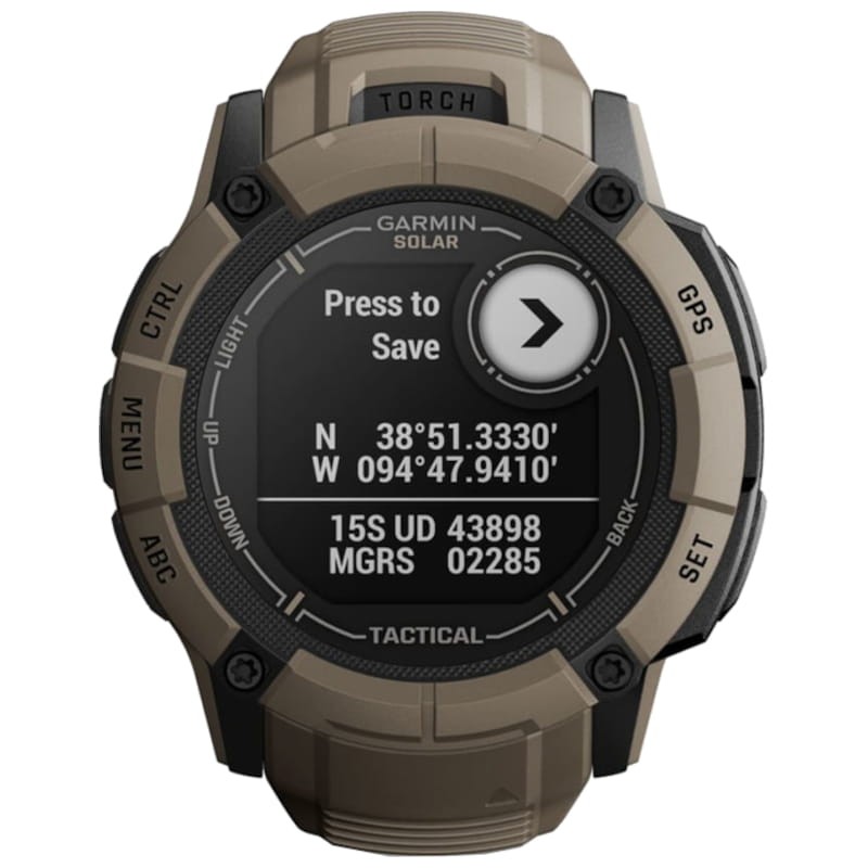 Garmin Instinct 2X Solar Tactical Edition 1.1 Castanho - Smartwatch frontal com GPS