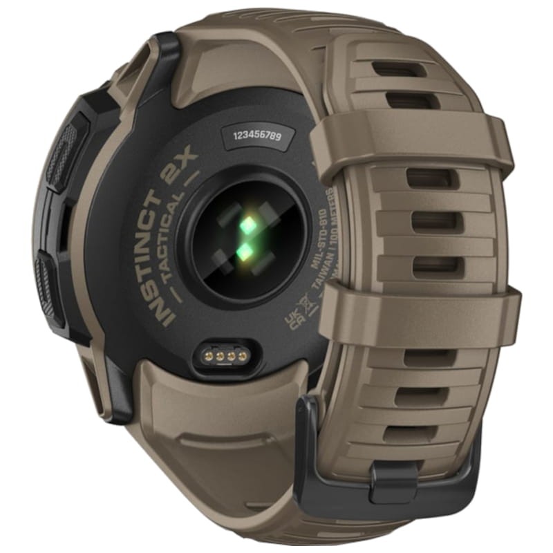 Garmin Instinct 2X Solar Tactical Edition 1.1 Castanho - Smartwatch Vista Traseira