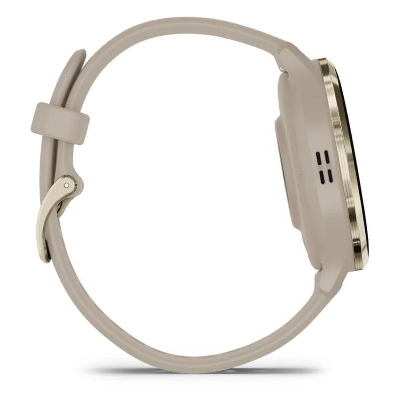 Latérale gauche de Garmin Venu 3S Beige Or - Montre intelligente