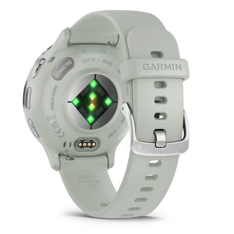 Trasera de Garmin Venu 3S Verde – Reloj inteligente