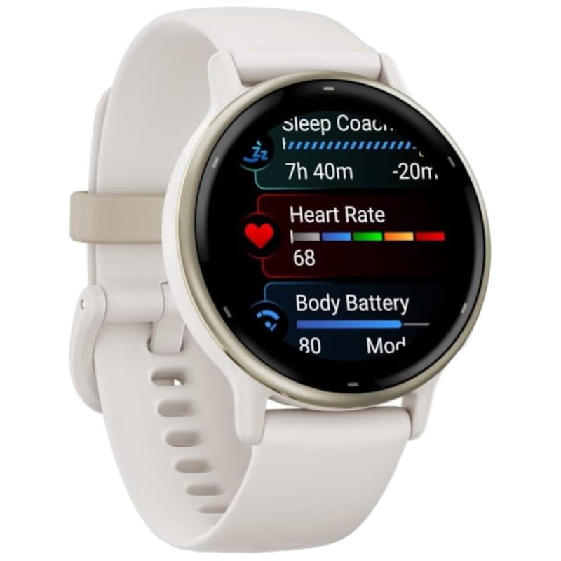 Garmin vivoactive 5 Cream - Montre intelligente Vue de face côté droit