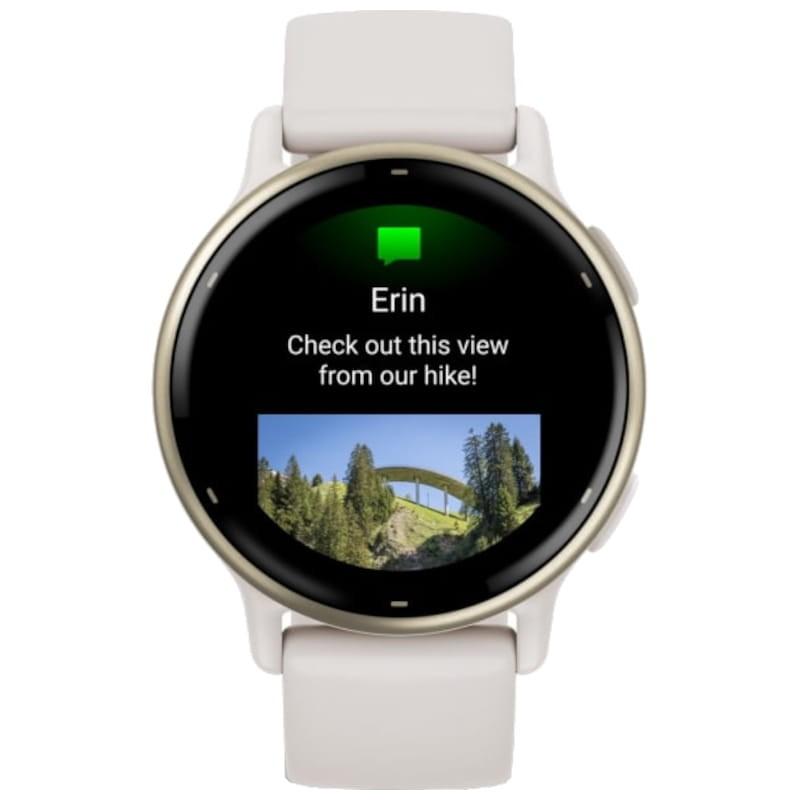 Garmin vivoactive 5 Cream - Montre intelligente Vue de face Notifications