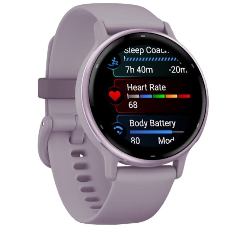 Garmin vivoactive 5 Violet - Smartwatch Vista frontal lado direito