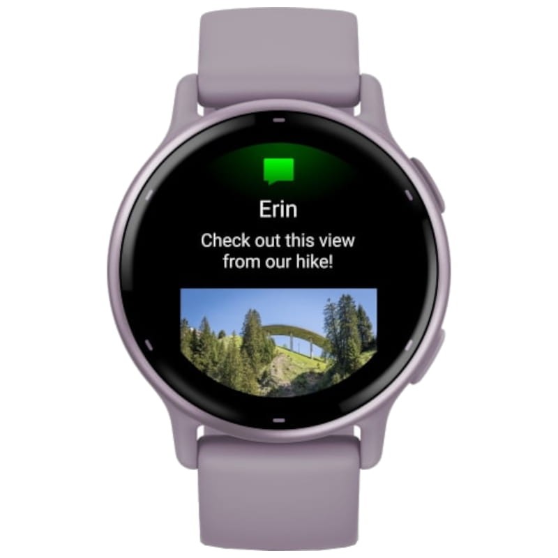 Garmin vivoactive 5 Violet - Smartwatch Notificações de vista frontal