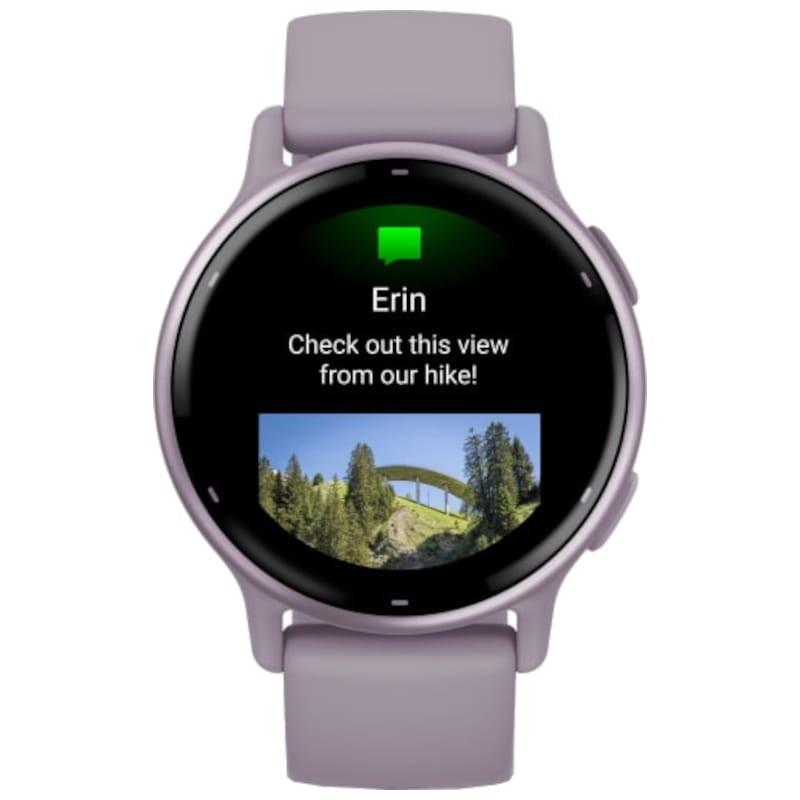Garmin vivoactive 5 Violet - Smartwatch Notificações de vista frontal