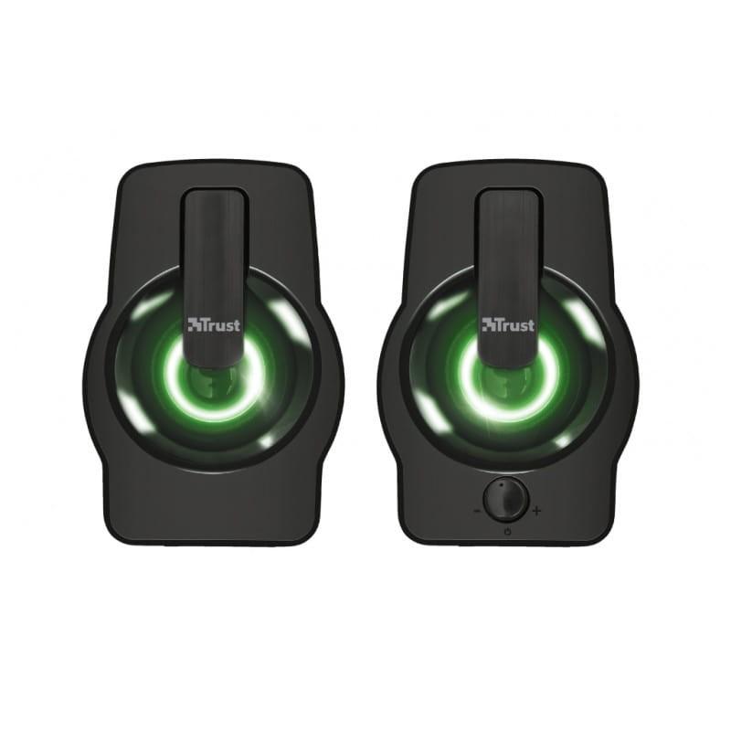Trust Gemi 6 W Negro - Altavoces PC iluminados en verde