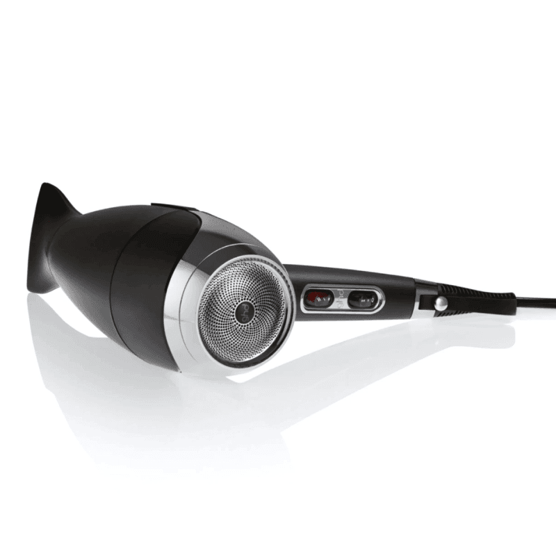 Secador de Cabelo GHD Helios 2200W Preto junto à sua caixa
