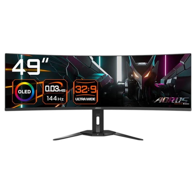 Gigabyte AORUS CO49DQ 49" WDQHD OLED UltraWide Incurvé 144 Hz FreeSync Premium Pro Noir - Moniteur Gaming