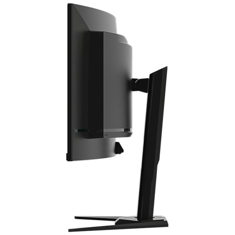Gigabyte AORUS CO49DQ 49 WDQHD OLED UltraWide Curvo 144 Hz FreeSync Premium Pro Preto - Monitor de jogos Vista lateral