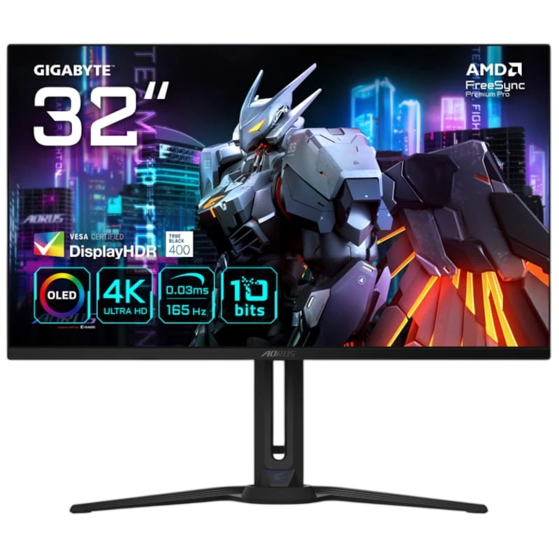 Gigabyte AORUS FO32U 31.5 4K UHD OLED 165 Hz FreeSync Premium Pro Negro - Monitor PC