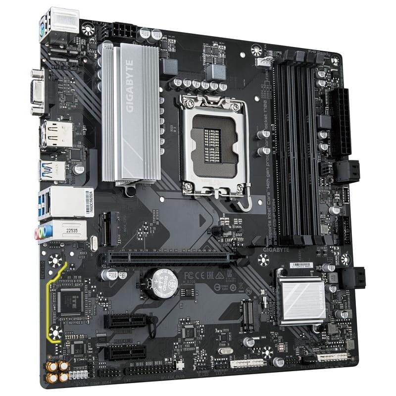 Gigabyte B760M D3HP DDR4 B760 LGA 1700 micro ATX - Placa mãe vista frontal lado direito