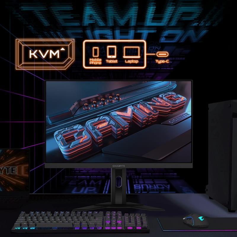 Gigabyte M27UA 27 4K UHD IPS  FreeSync Premium - Monitor PC  Foto real frontal con Conectividad KVM