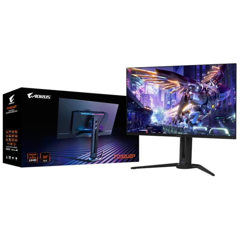 Gigabyte OLED AORUS FO32U2P 32 4K UHD FreeSync Premium Pro Negro - Monitor PC Vista frontal con Caja