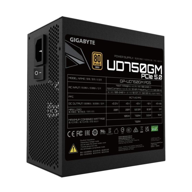 Fuente de alimentación GIGABYTE UD750GM PG5 con 750W
