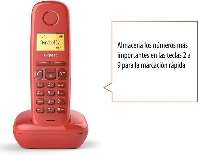 Gigaset A170 DECT/analógico Granate - Teléfono almacena números