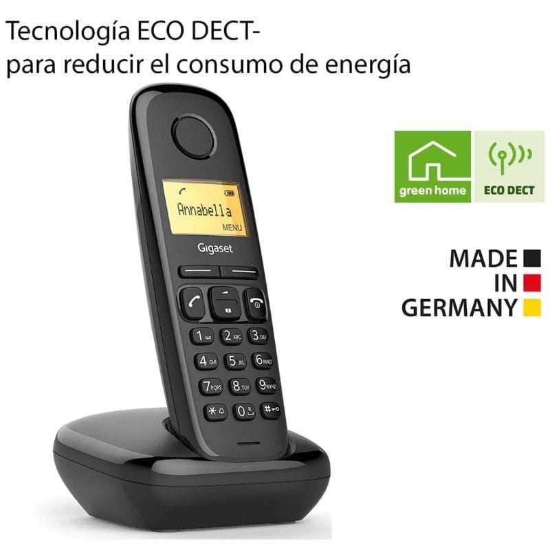 Gigaset A170 Negro - Teléfono DECT fabricado en Alemania
