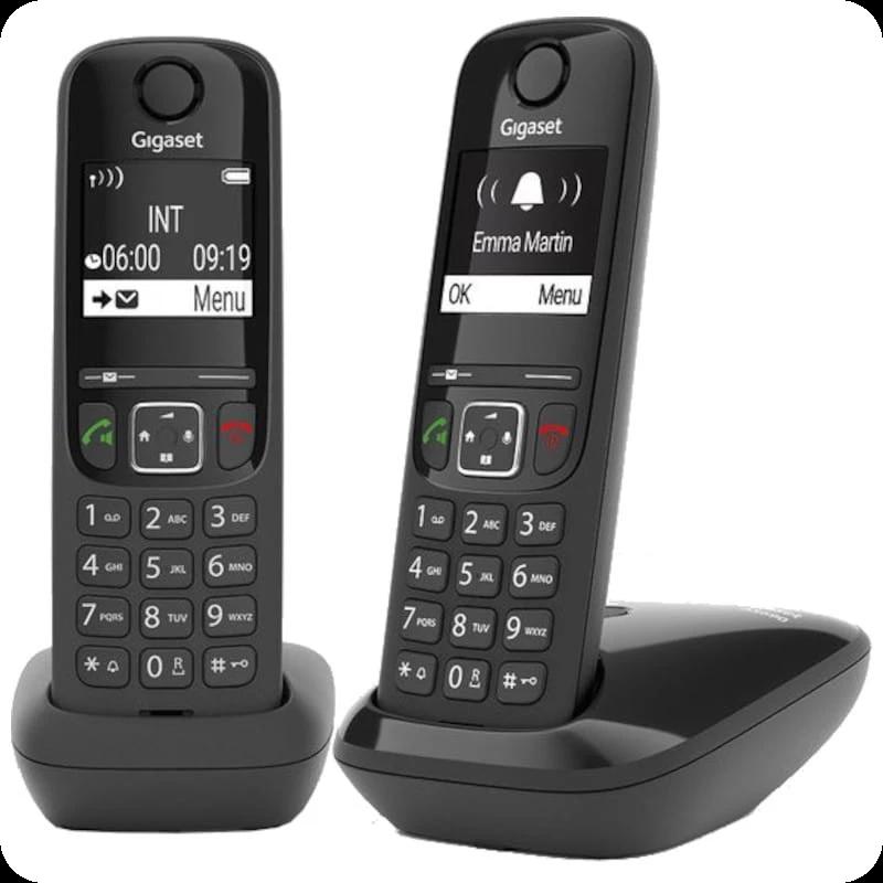 Gigaset AS690 Duo Téléphone DECT/analogique Noir - Téléphone fixe